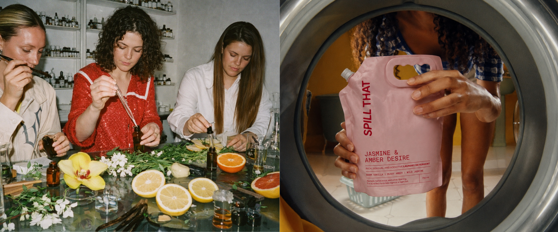 Spill That detergent packaging styled in modern interior