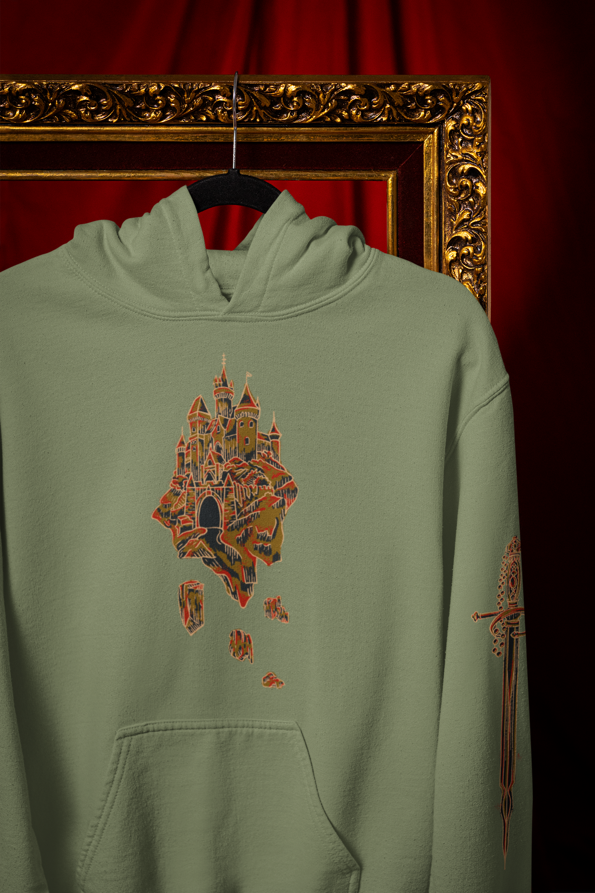 mockup-of-a-gildan-pullover-hoodie-hanging-from-a-vintage-frame-m41075.png