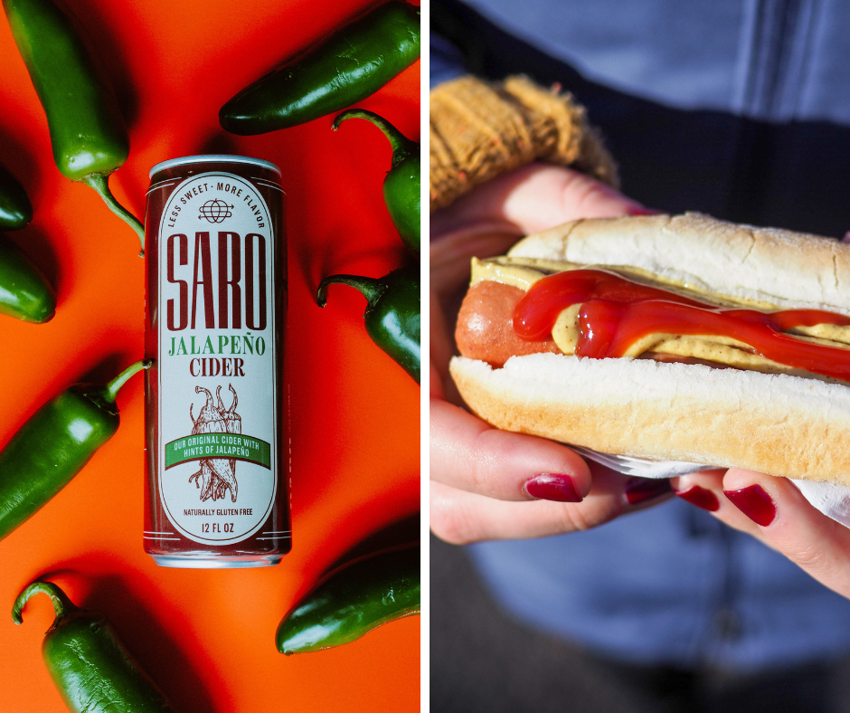 Saro Jalapeño Cider &amp; a Fairbury Hot Dog