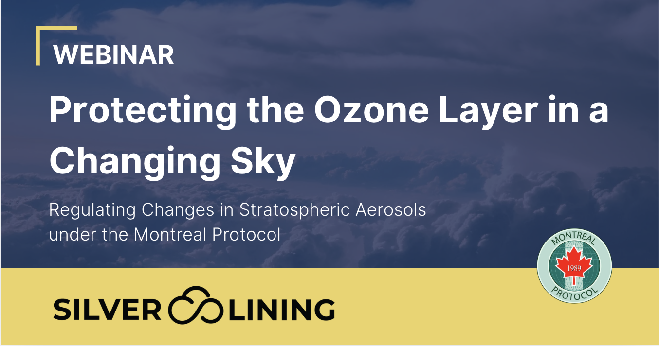 Webinar: Protecting the Ozone Layer in a Changing Sky - Regulating Changes in Stratospheric Ozone Under the Montreal Protocol