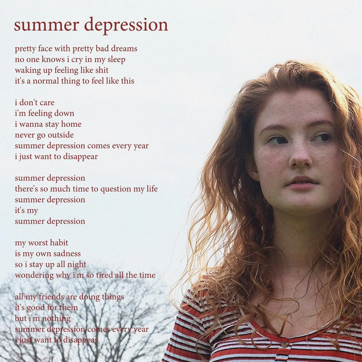 &lsquo;summer depression&rsquo; lyric sheet - inspired by and lyrics by @girlinred