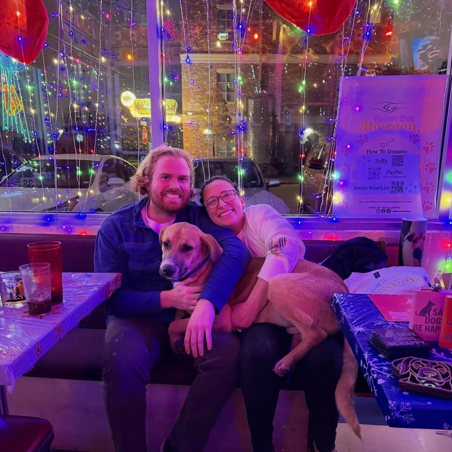 We had such a blast last night with @hellhoundsocialclub at @betelgeusehou taking pictures with Krampus, meeting all the dressed up pups, celebrating Mordy's birthday, meeting new faces, sharing stories, and most importantly supporting our rescue mis