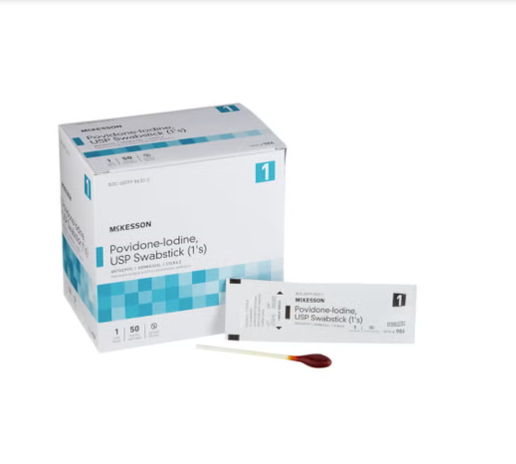Impregnated Swabstick McKesson 10% Strength Povidone-Iodine Individual Packet Sterile