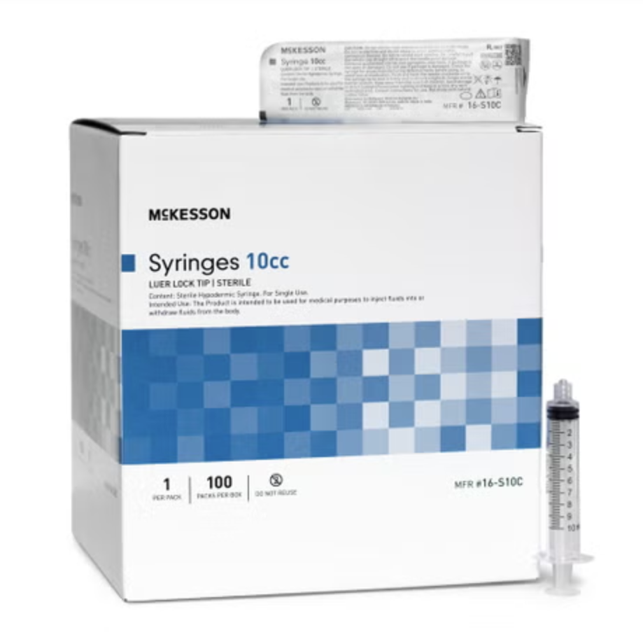 General Purpose Syringe McKesson 10 mL Luer Lock Tip Without Safety