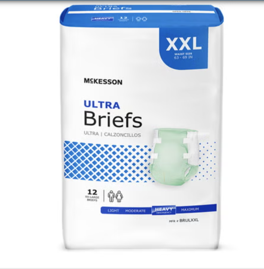 Incontinence Brief McKesson Ultra Adult 2X-Large Unisex Disposable Heavy Absorbency