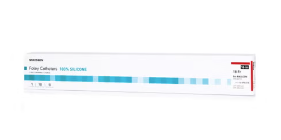 Foley Catheter McKesson 2-Way Standard Tip 5 cc Balloon 18 Fr. Silicone