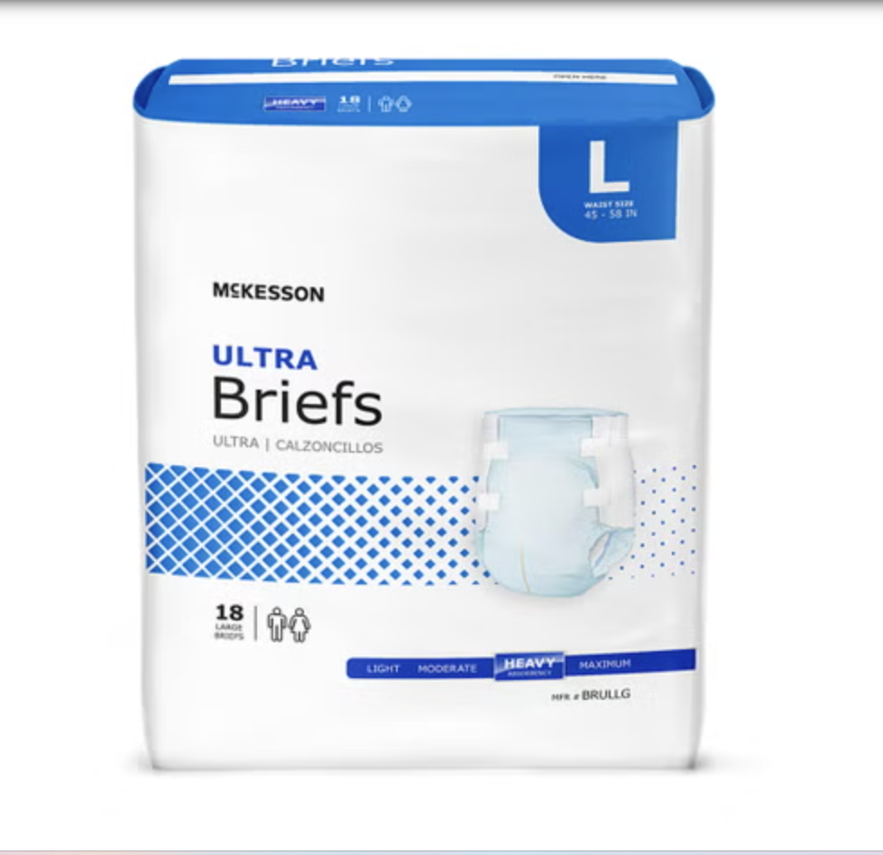 Incontinence Brief McKesson Ultra Adult Large Unisex Disposable Heavy Absorbency