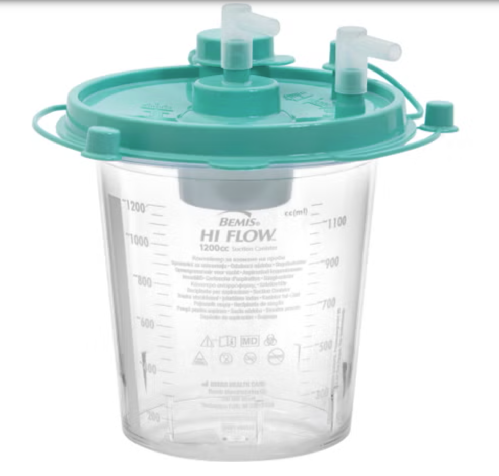 Rigid Suction Canister Hi-Flow™ 1200 mL Hi-Flow Lid