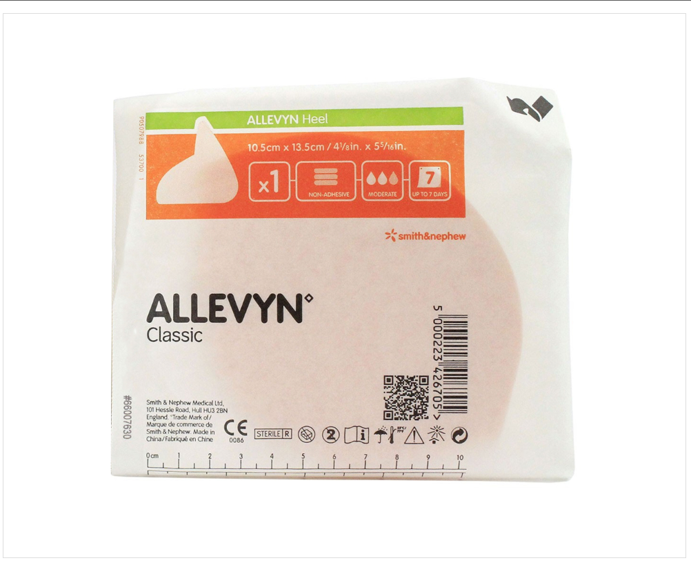 Foam Dressing Allevyn Heel 4-1/2 X 5-1/2 Inch Without Border Film Backing Nonadhesive Heel Sterile