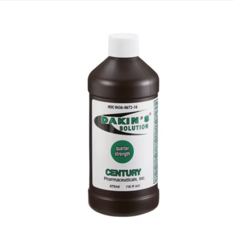 Wound Cleanser Dakin's® Solution Quarter Strength 16 oz. Twist Cap Bottle NonSterile Antimicrobial DAKIN, SOL 0.125% 16OZ