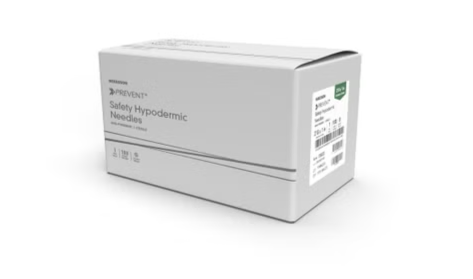 Safety Hypodermic Needle McKesson Prevent® 1-1/2 Inch Length 22 Gauge Ultra Thin Wall Hinged Safety Needle