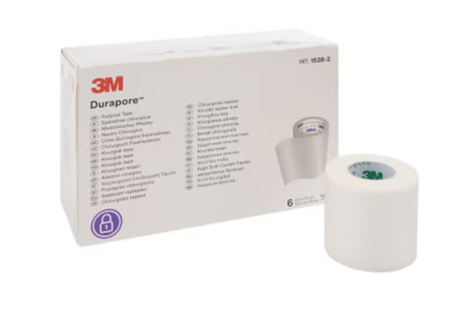 Medical Tape 3M™ Durapore™ White 2 Inch X 10 Yard Silk-Like Cloth NonSterile