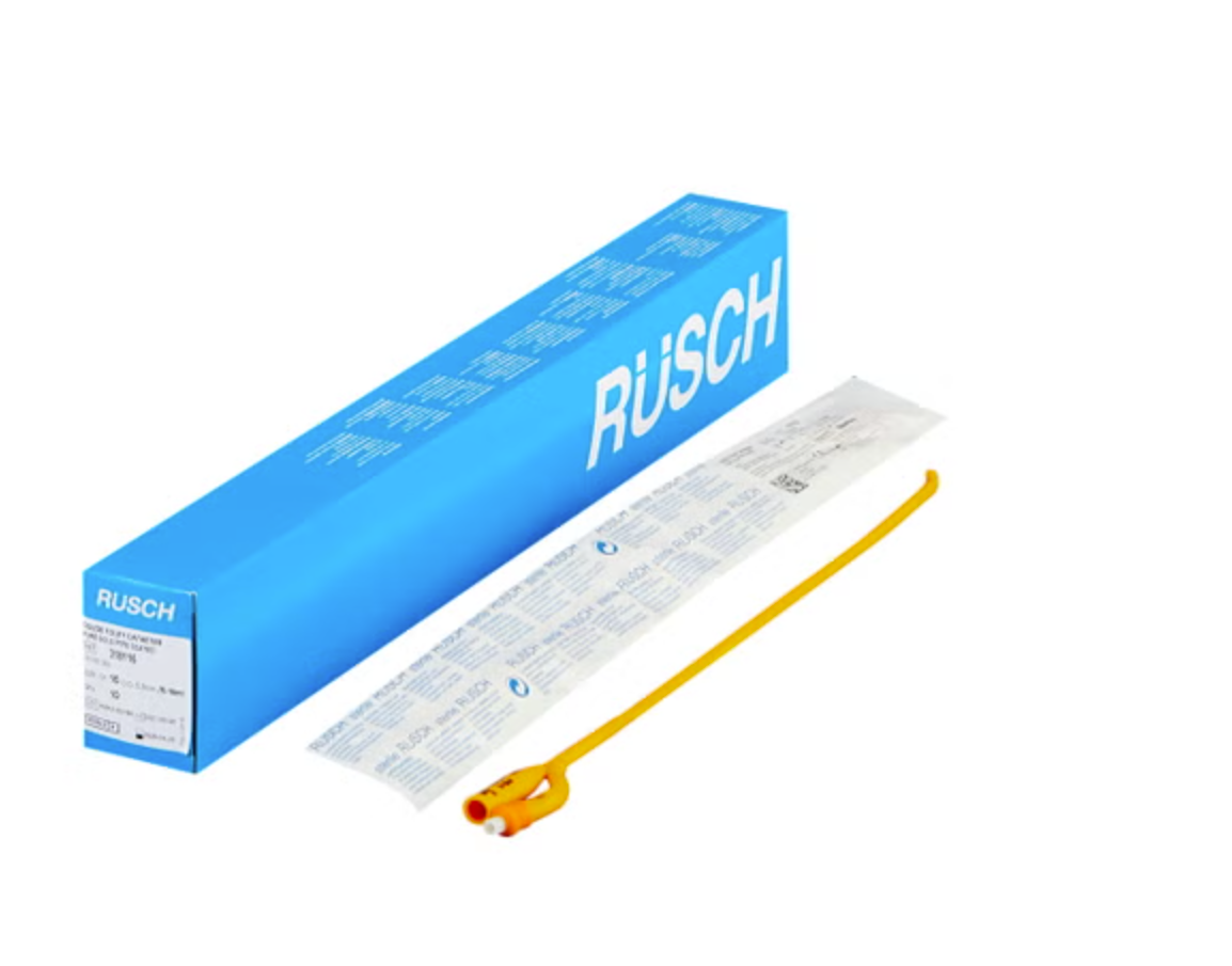 Foley Catheter Rusch PureGold® 2-Way Coude Tip 5 cc Balloon 16 Fr. PTFE (Teflon) Coated Latex