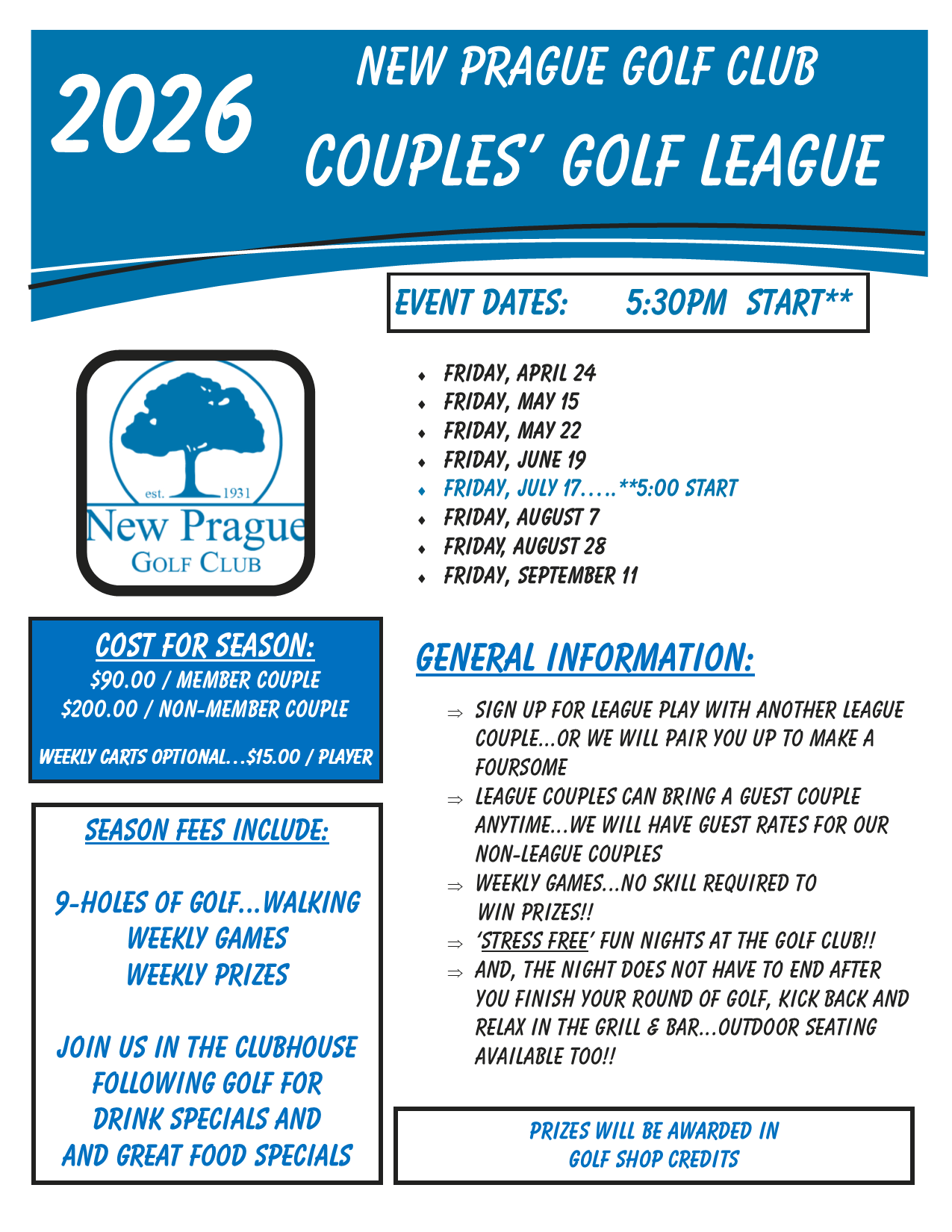 Fri Couples League MEMBER ($90)