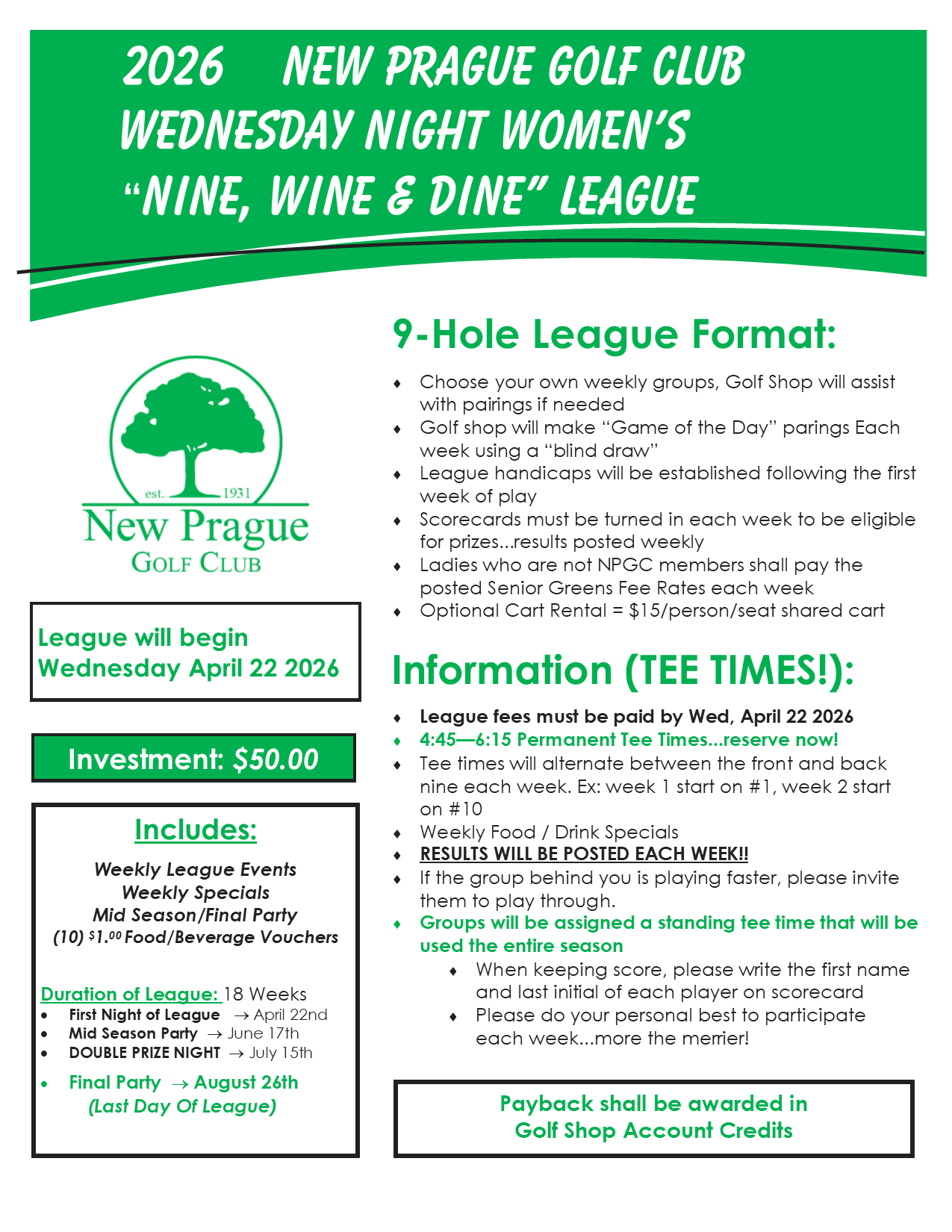 Wednesday Night Women's League