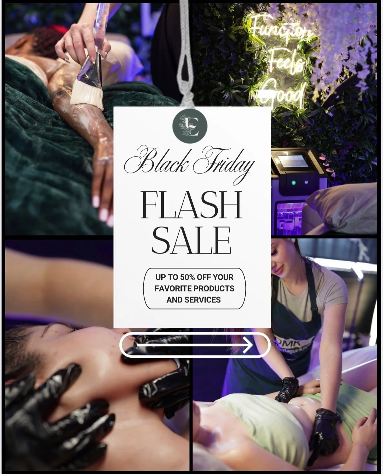 SNEAK PEEK 👀👀 
Black Friday Weekend starts Friday 🖤
50% off treatments, 30% off skincare, and more &darr;
Full sale list in bio ✨

#skincaresale #facialsale #blackfridaysale #blackfridaydeals #spasale #waxingsale #licensedesthetician