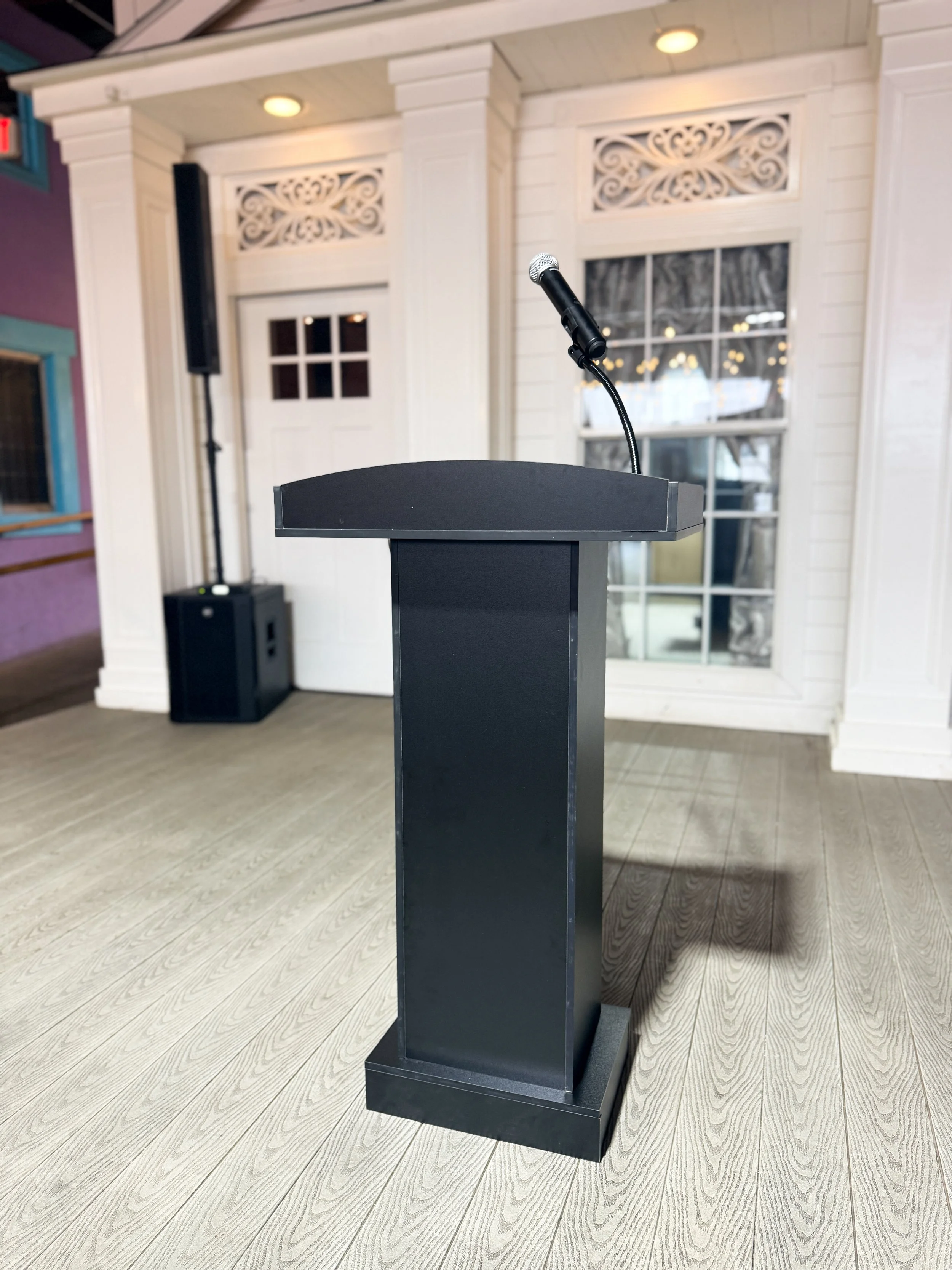 PA System, Wireless Microphone & Podium