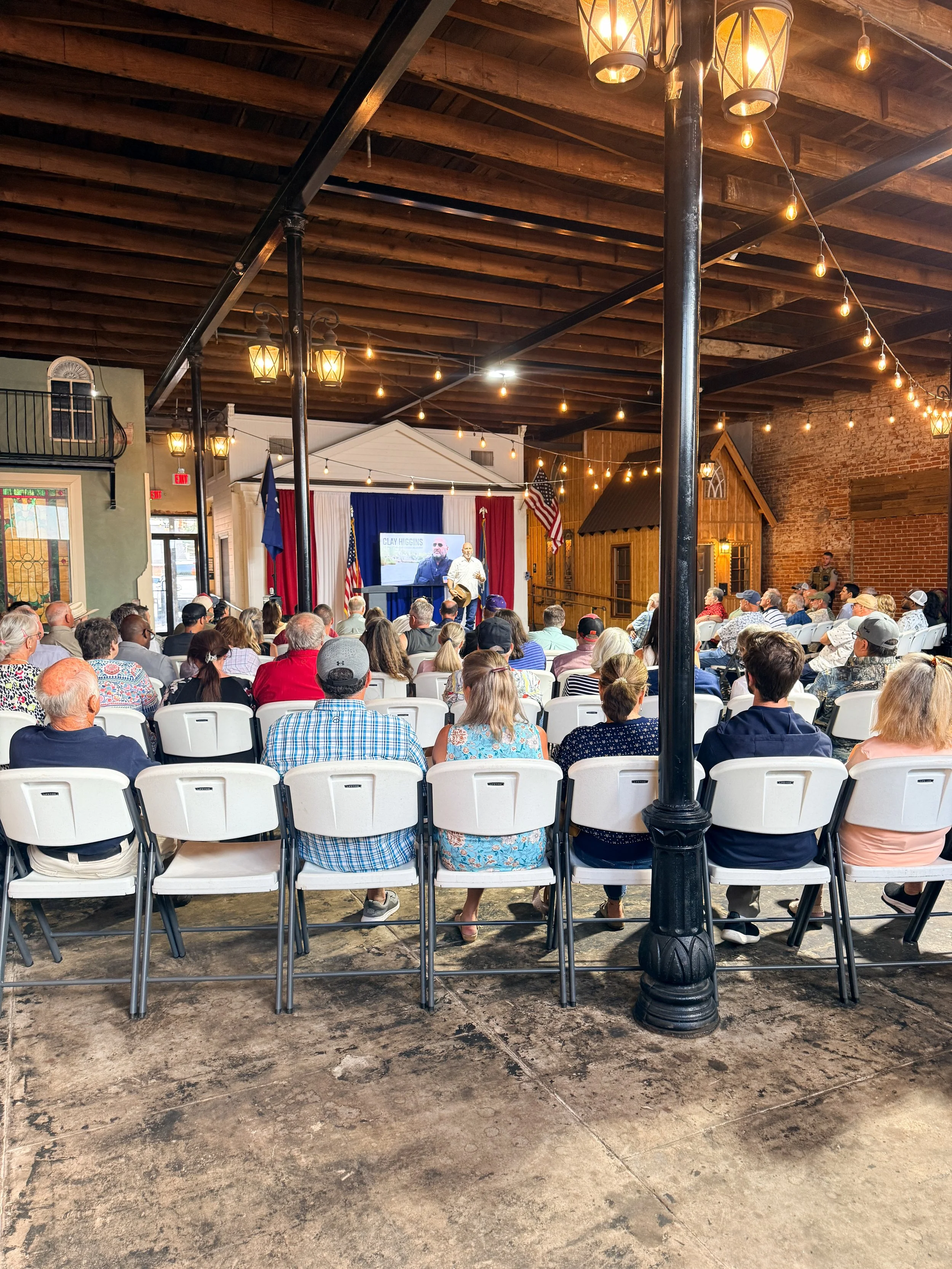 Louisiana US Congressman Clay Higgins hosted a New Iberia Town Hall with over 130 attendees.