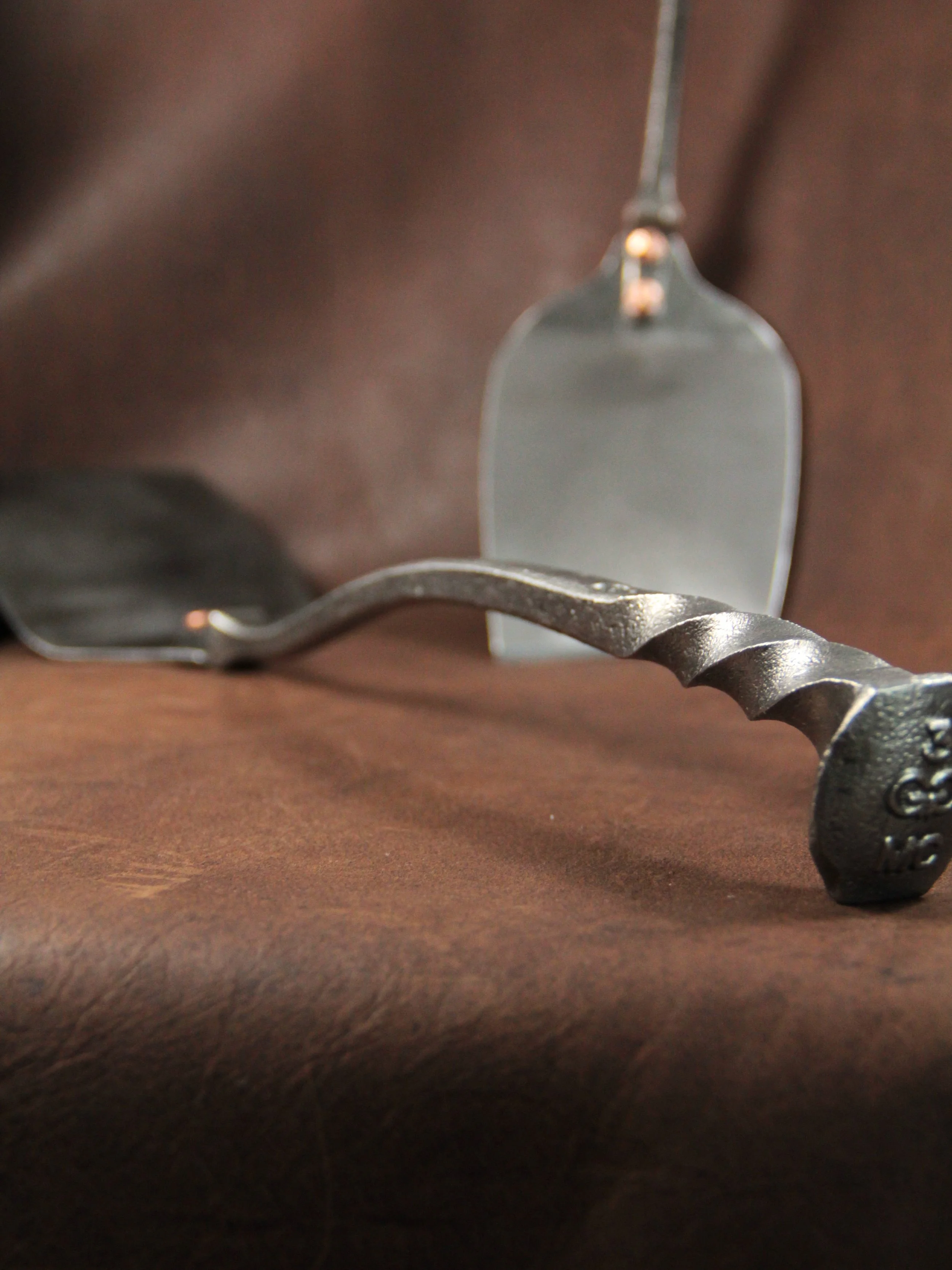 Railroad Spike Steak Flipper — Blazing Ember Forge