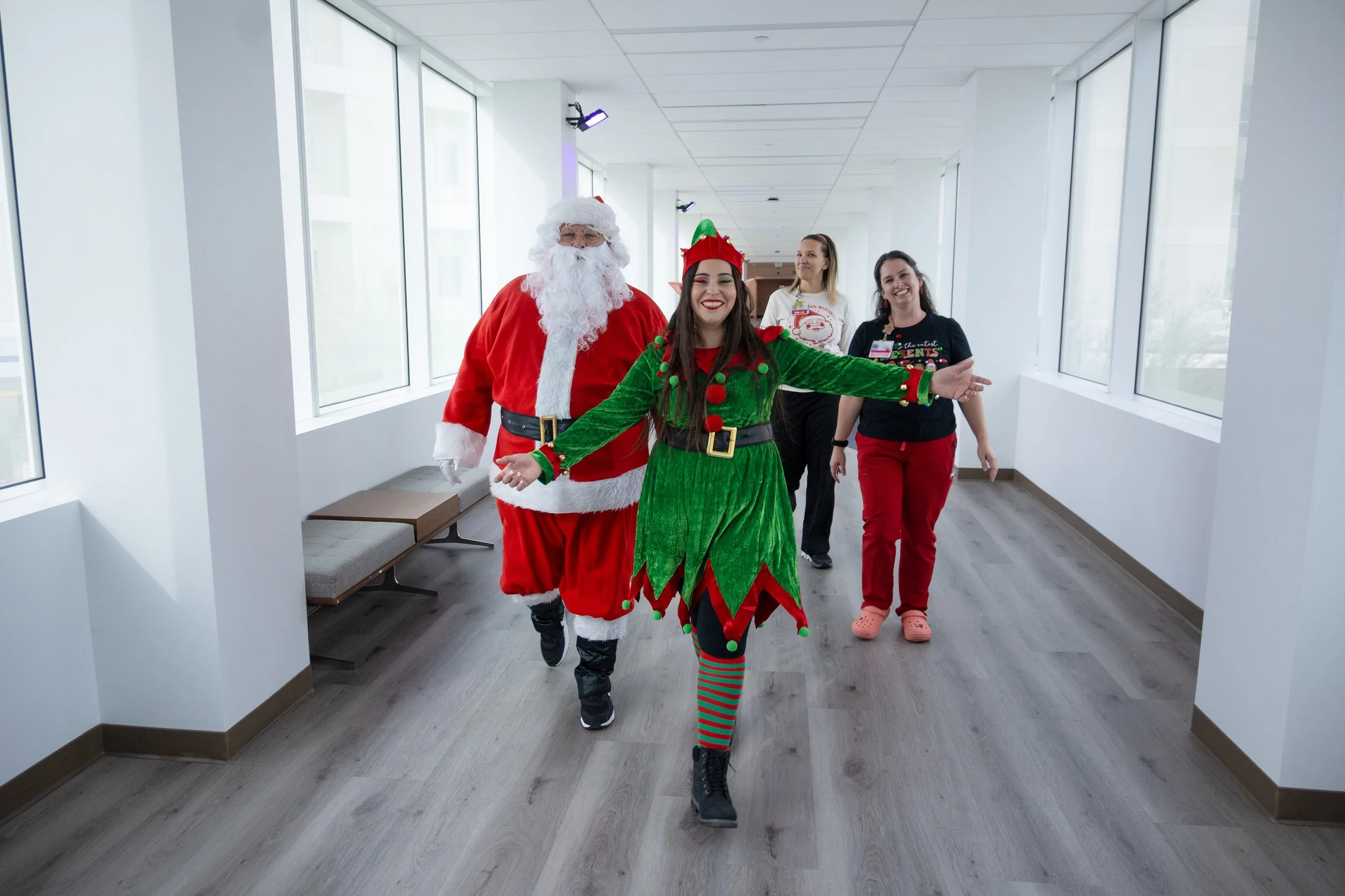 Santa and Elf Sidekick Visit Families of RUHS-MC’s Littlest Patients