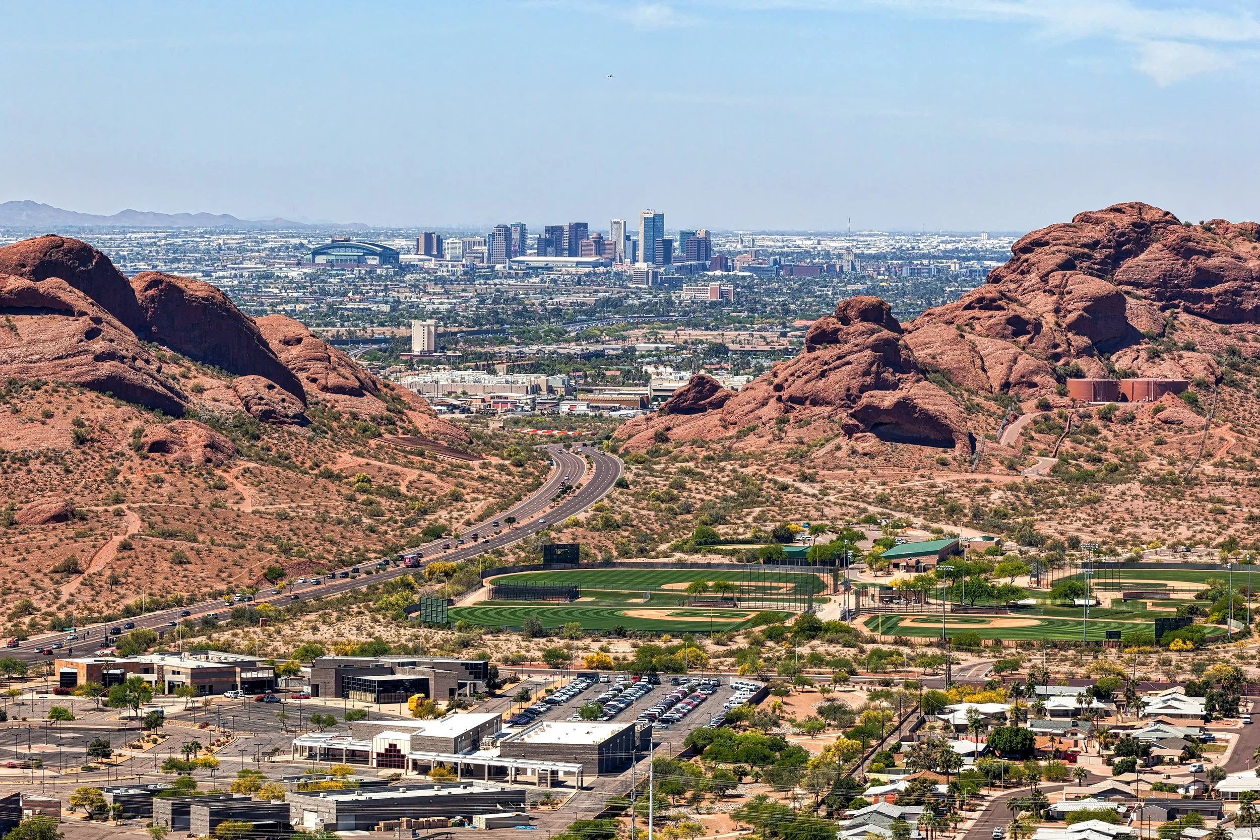 Aerial view of Scottsdale and Phoenix