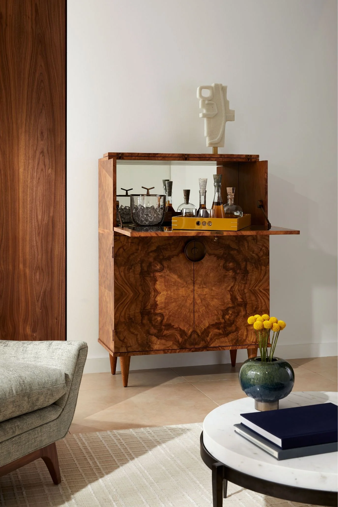 Arteriors freestanding drinks cabinet for a stylish home bar