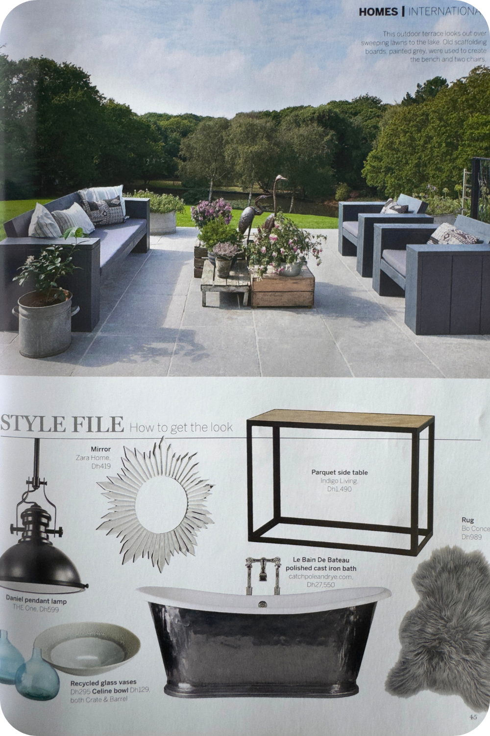 Photo by Sandra van Aalst magazine tear sheet from Inside Out magazine terrace