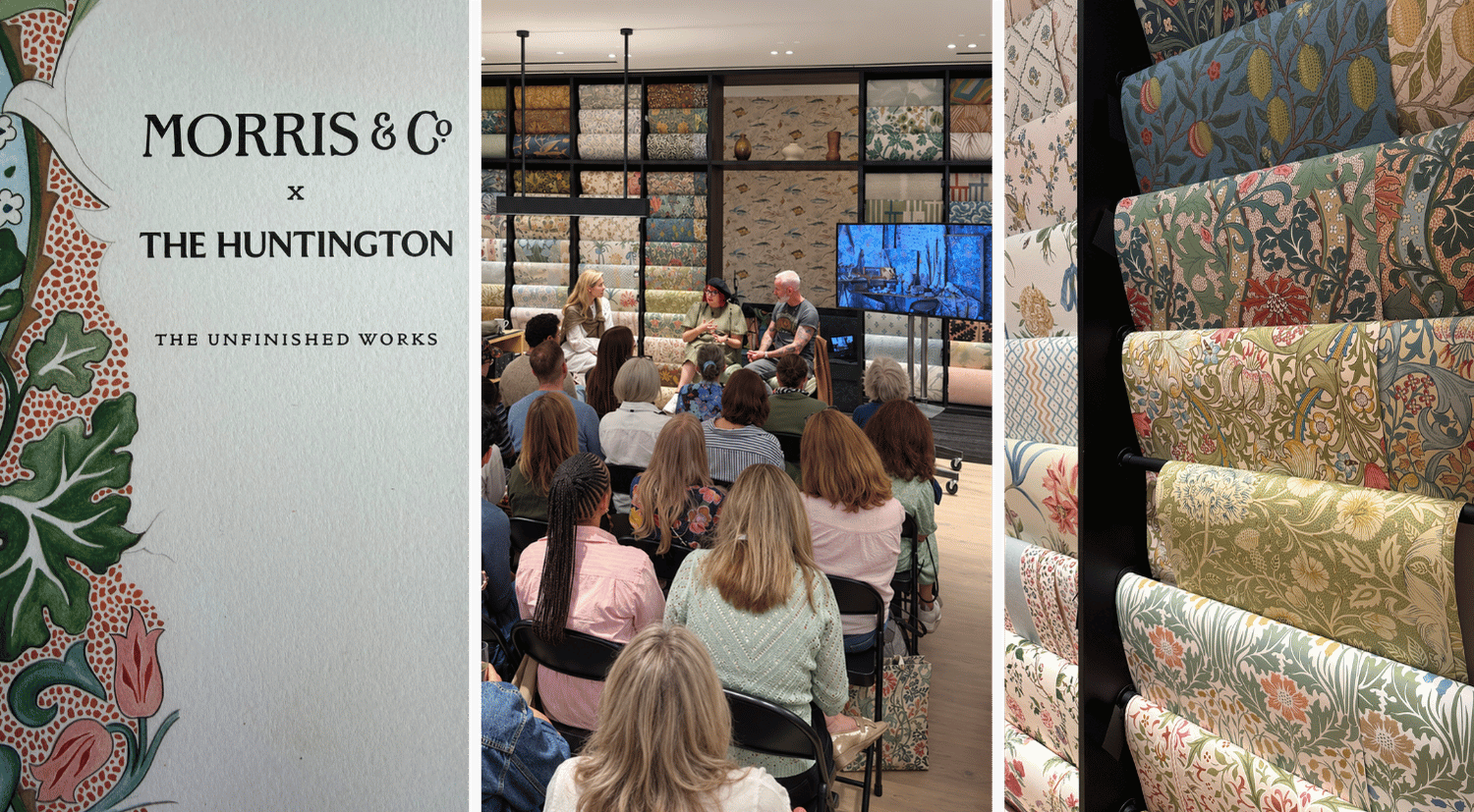 Morris & Co at FOCUS/26 featuring heritage-inspired patterns, a design talk and richly patterned fabrics and wallcoverings.