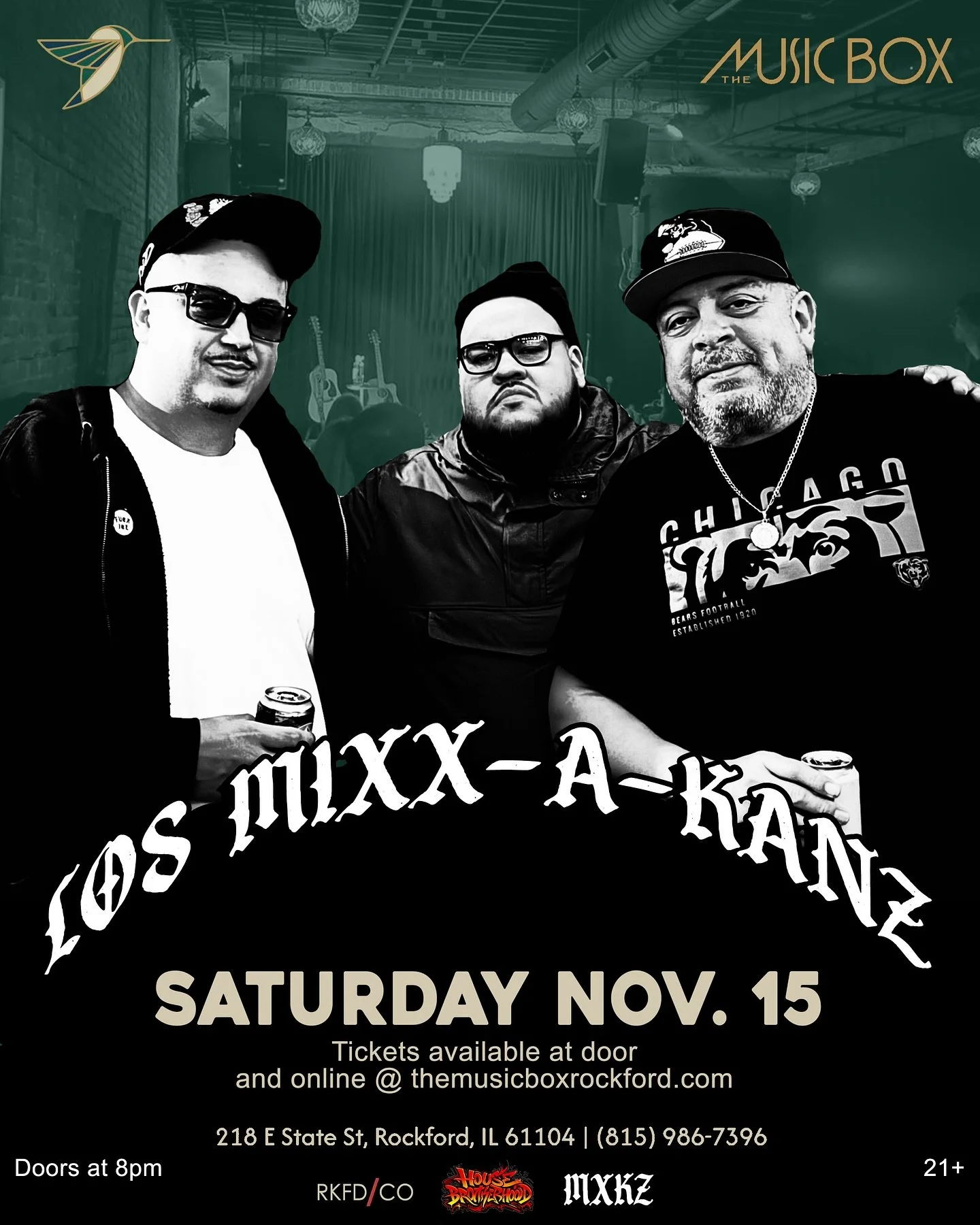 Los Mixx-A-Kanz are @themusicboxrockford on Nov. 15!! 🔊🔊🔊 | DJ posse spinning Latin grooves all night.  We got @djrickmonsta  @djloko.qvo &amp; @artistamindset !! U will not want to miss this. Come check out one of Rockford&rsquo;s newest music ve