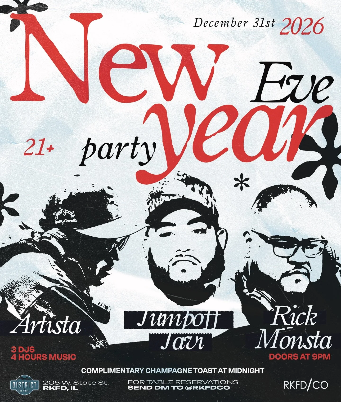 Celebrate the New Year! with us! Come dressed to impressed with music by @djrickmonsta @artistamindset and special guest @jumpoffjavi | the last party of 2025, bring in the new year on a natural high with the best music in town. #NYE26