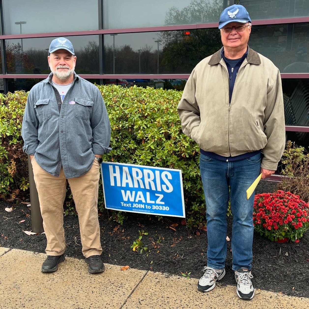 Spotted these two Air Force Veterans greeting voters at the polls last week. We want to take a moment to recognize to Jon, Al, and Veterans everywhere, for your dedication to protecting our country and commitment to upholding our constitution. With g