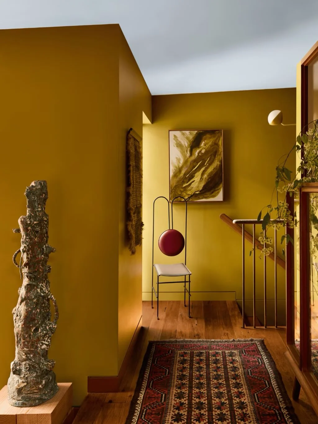 Featured in @vogueliving &mdash; the debut project of @_studio.shields, and what a beginning it is.

Thrilled my painting Obscura, Solara from my latest exhibition is right at home into this richly layered home &mdash; a space where colour, material 