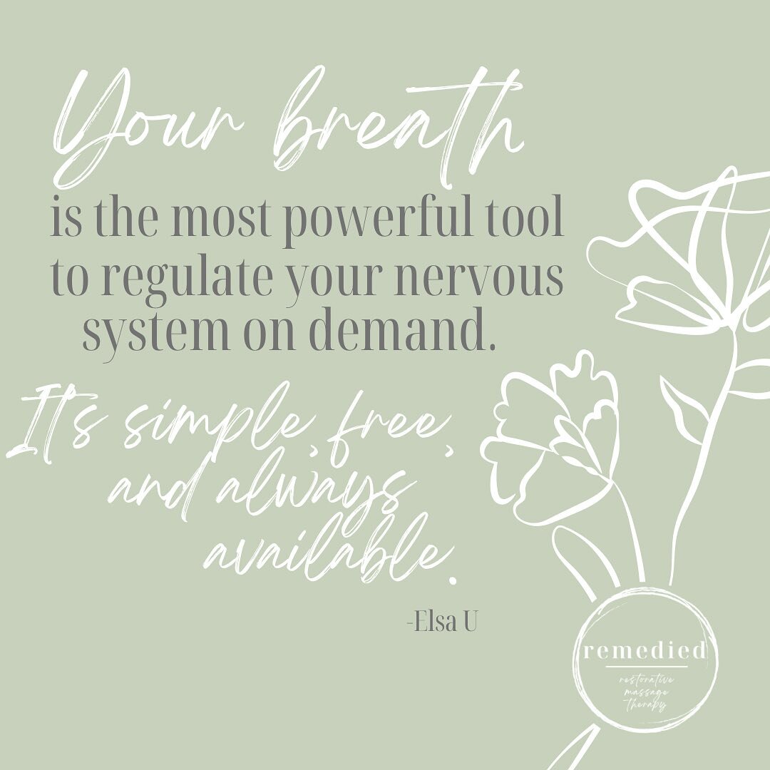 Your breath is amazing ✨

The way you breathe has the capability to regulate your nervous system, to shift into rest and digest mode, whereby the body is relaxed and feels safe.

The best part about this is it is free and accessible anywhere and anyt