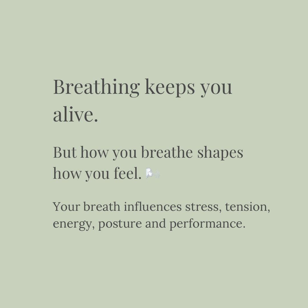 Your breath does more than bring in oxygen.

It influences your stress response, muscle tension, posture, energy and recovery.

Many people live in shallow, upper chest breathing without realising it.

And over time, that can contribute to tension, f