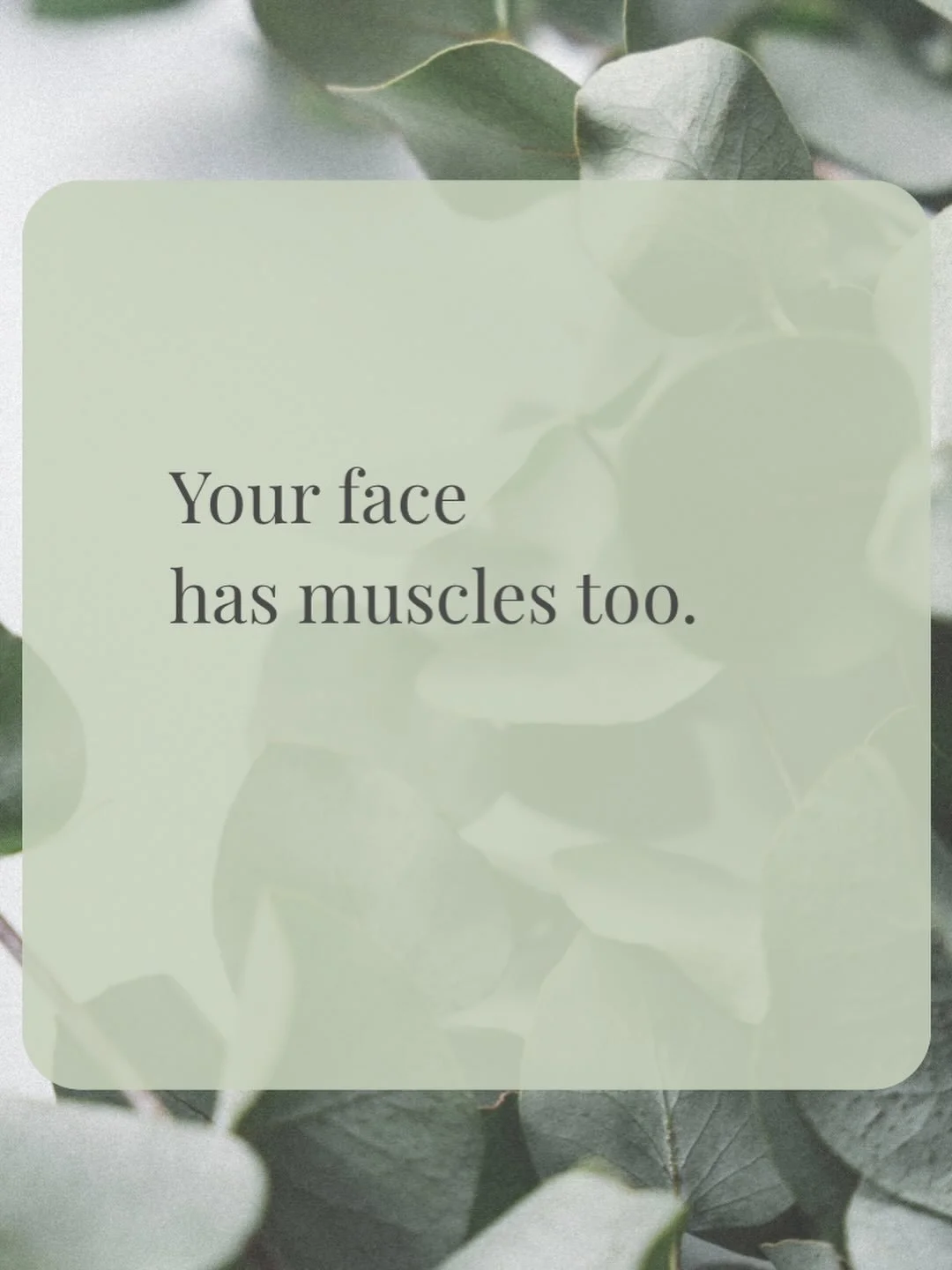 Your face has muscles too.

It&rsquo;s such a simple statement, but most of us rarely think about it.

We notice tension in our shoulders.
We notice tightness in our neck.
We notice aches in our back.

But what about your jaw?

Your temples?

Your fo