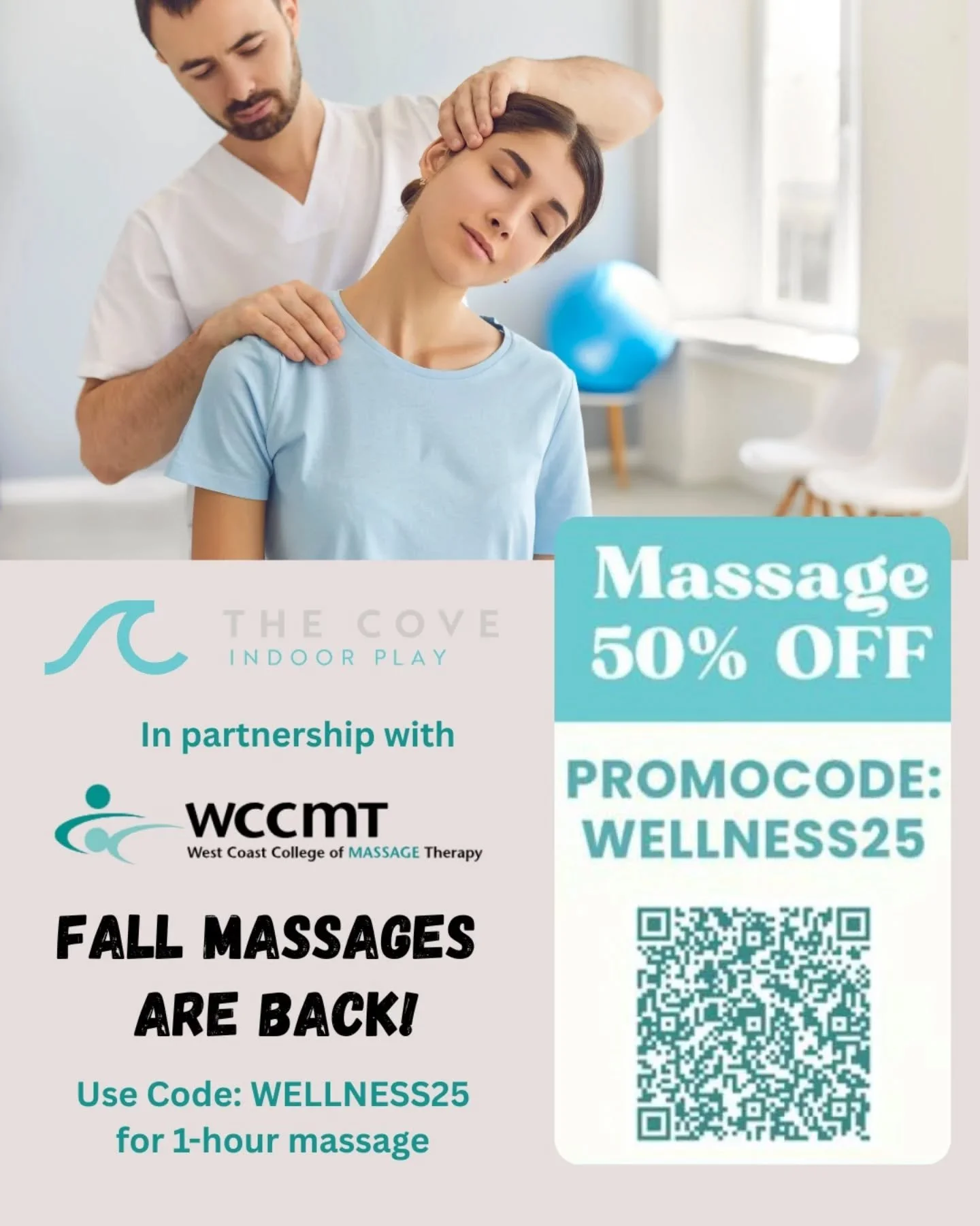 Treat yourself to some much-deserved self-care with our massage sessions! 👐💆&zwj;♀️

Use code WELLNESS25 at checkout to enjoy 50% OFF your booking. 

📅 Limited time offer &mdash; don&rsquo;t wait to give your body and mind the care they deserve.

