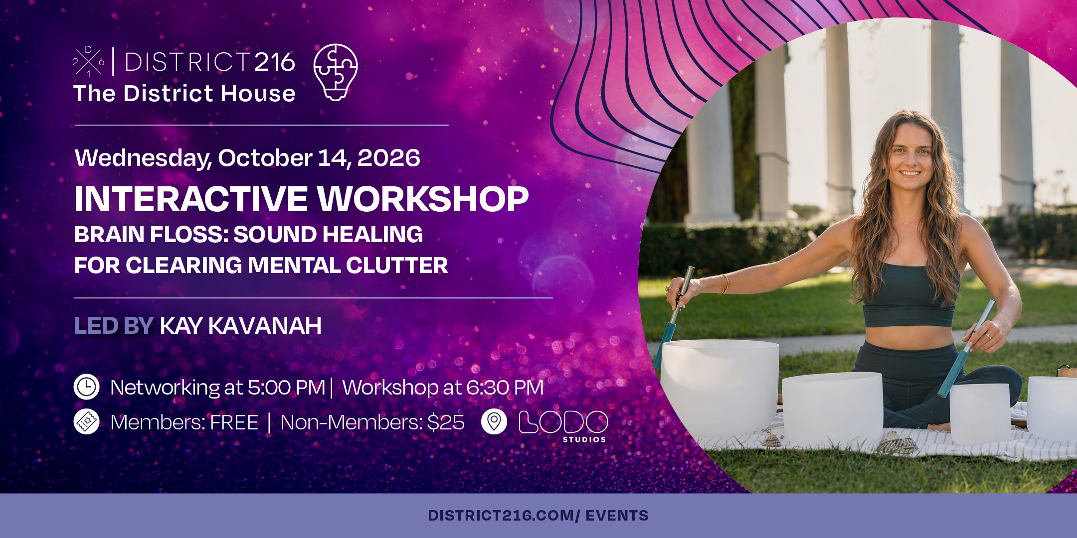 October 14, 2026 - The District House: (Interactive Workshop: "Brain Floss: Sound Healing for Clearing Mental Clutter”)