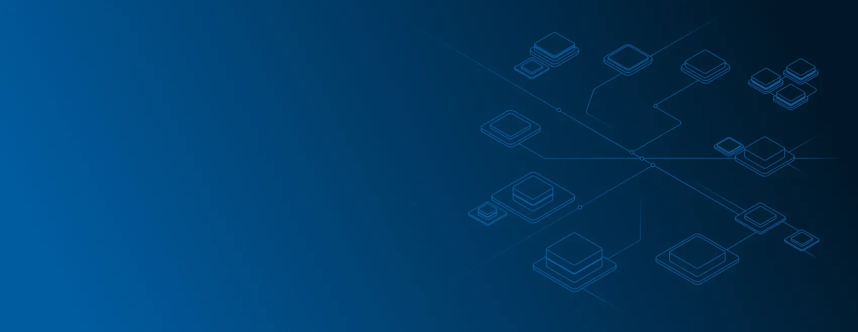 An abstract diagram featuring interconnected geometric shapes on a dark background.
