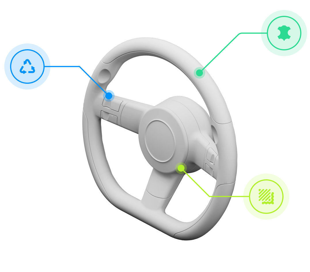 Steering wheel with requirements pinned