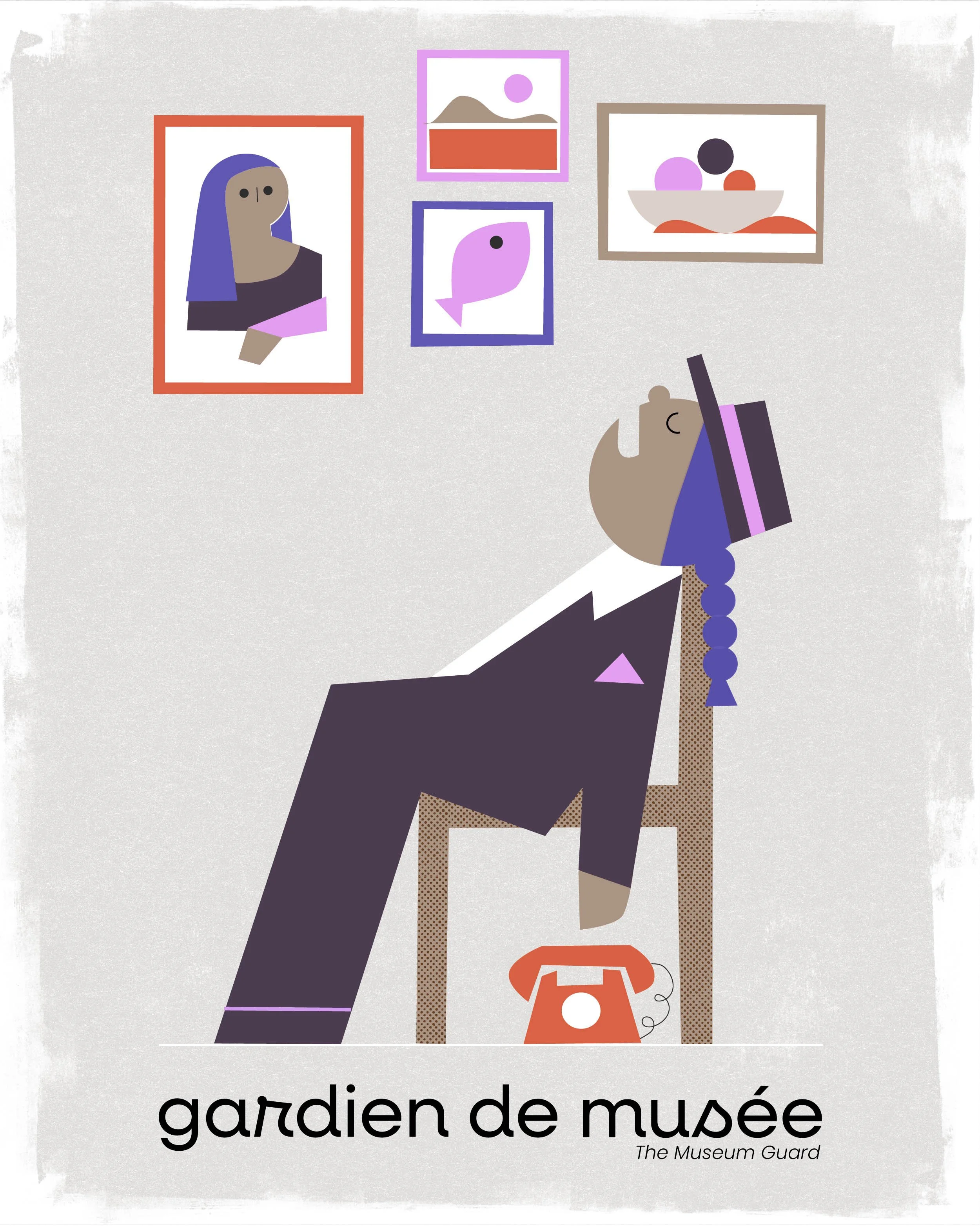 Inspired by the recent robbery of the Louvre Museum, this series takes a playful look at the media's speculation of usual suspects. 