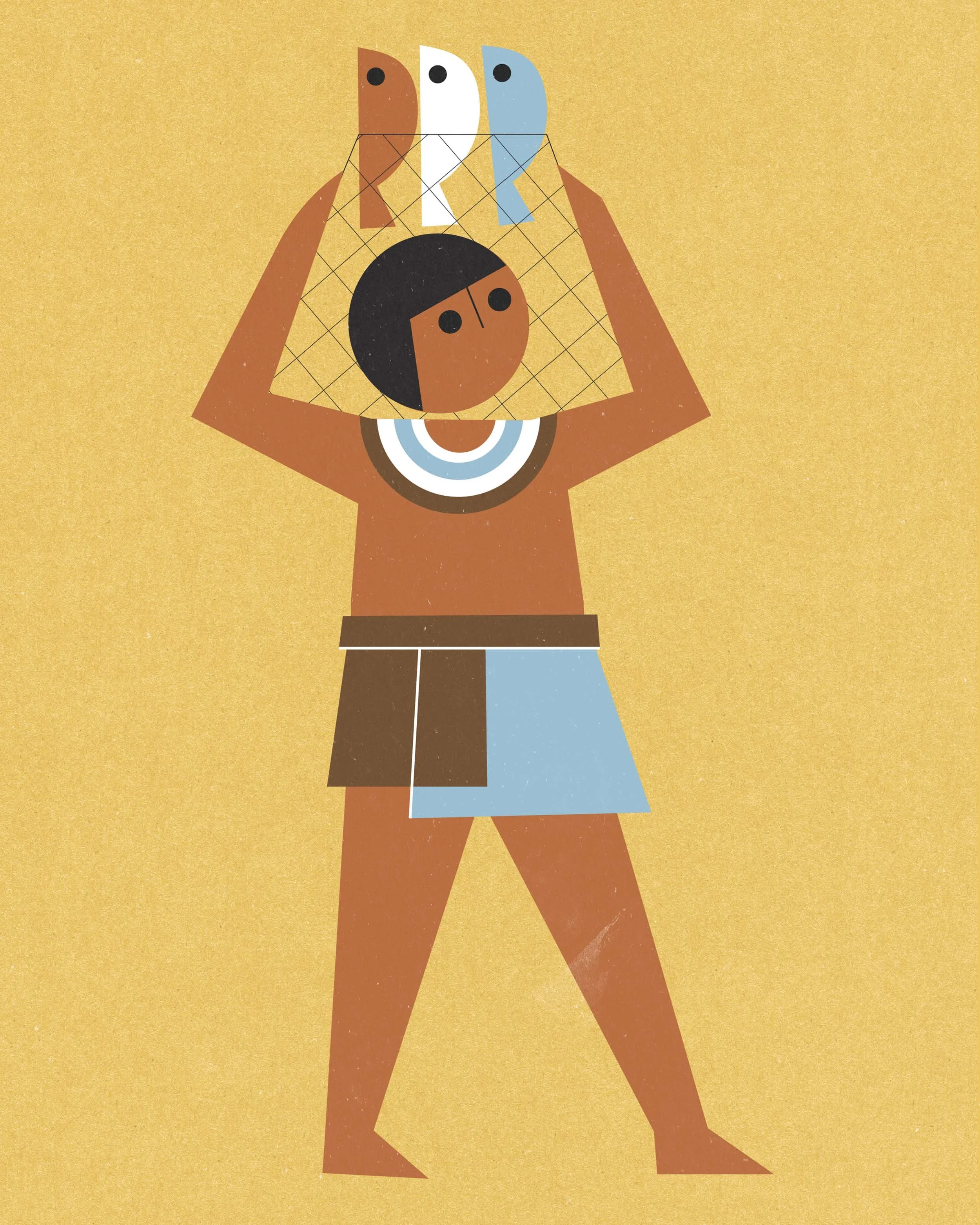 The Egyptians used papyrus reed to make fishing nets, baskets & shoes. Inspired by research from the Metropolitan Museum of Art.