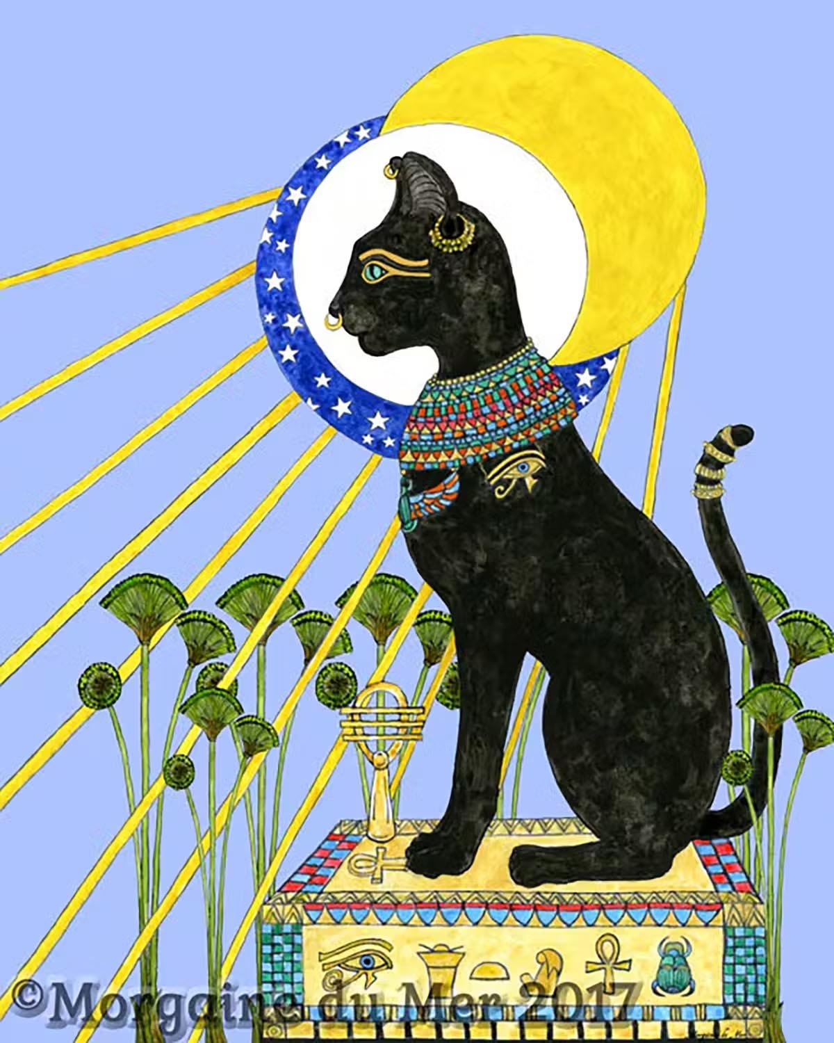 An artists Illustration of the Egyptian Goddess, Bastet