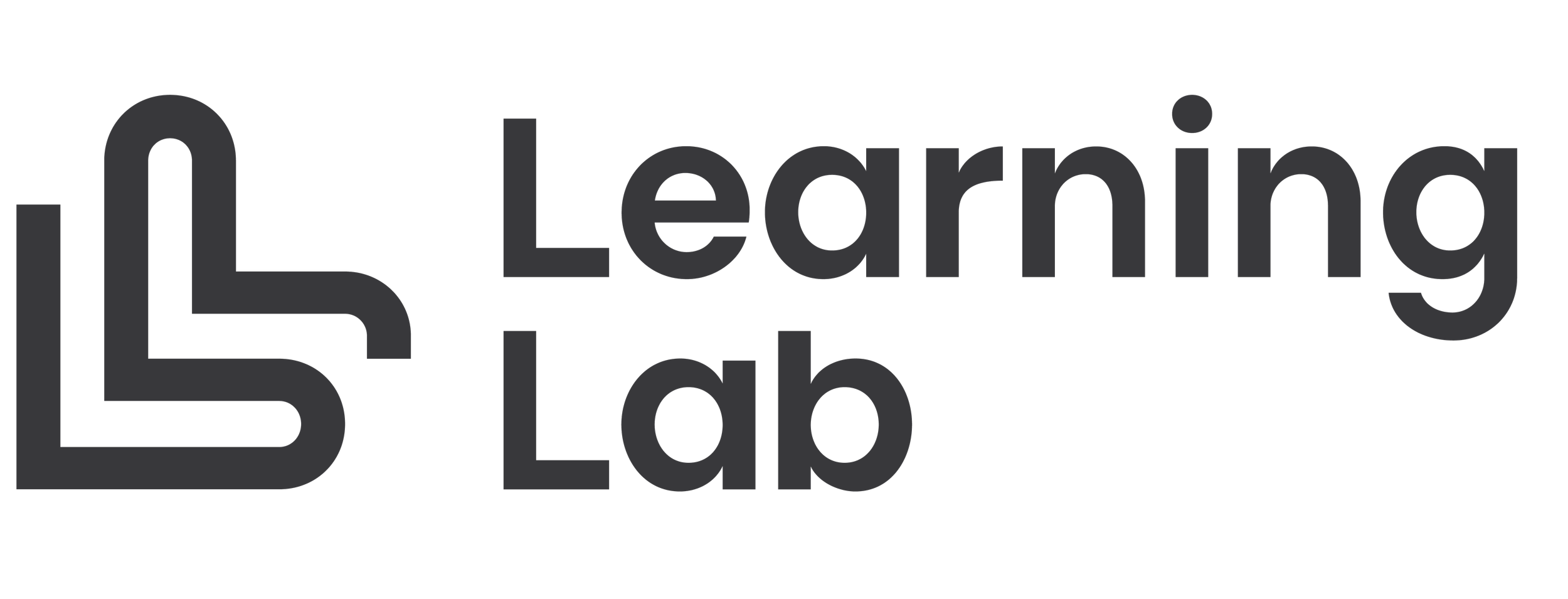 Logo of Learning Lab with a stylized book icon and text in black.