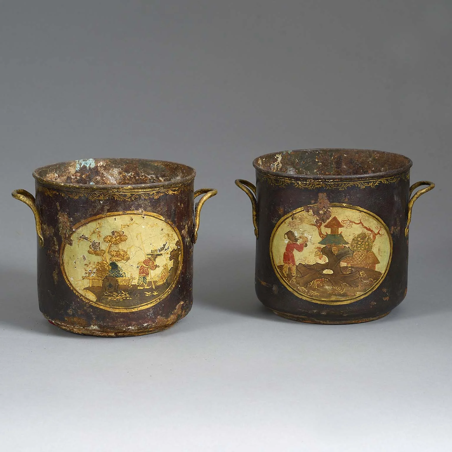 Chinoiserie Toll Cachepots