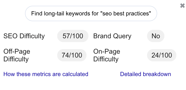 How to see the search difficulty for a primary keyword