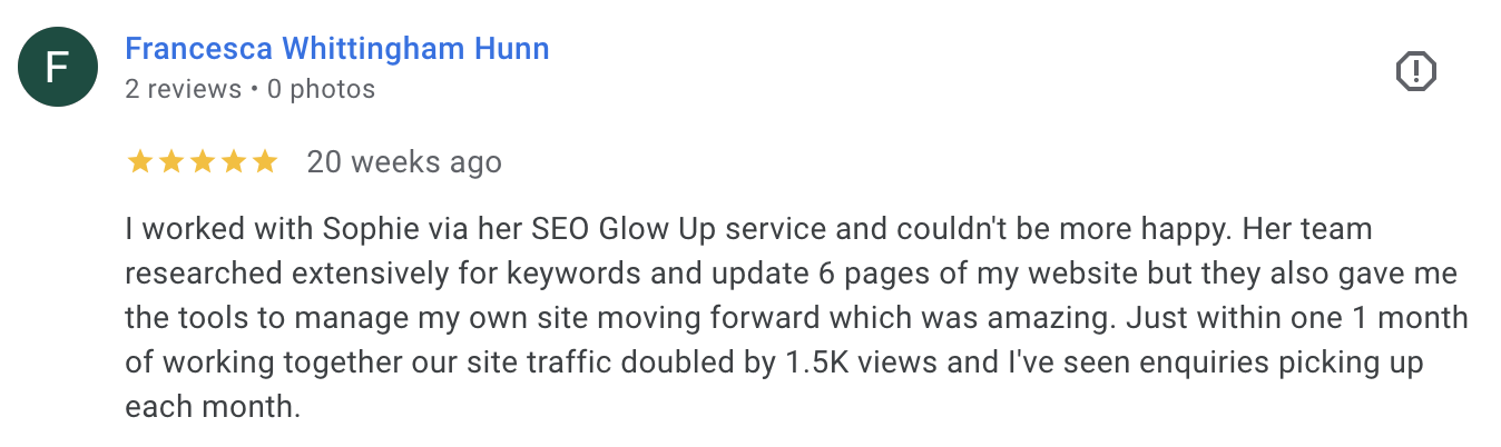 SEO Glow Up Review from Google
