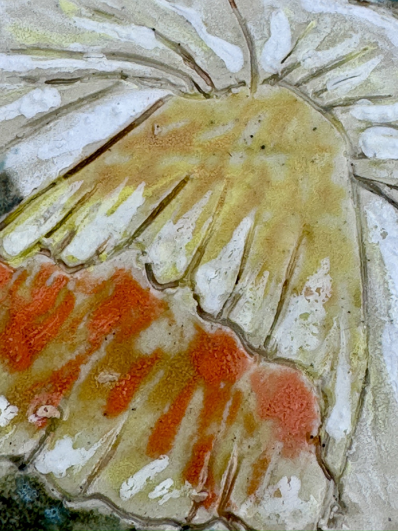 Daffodil Painting on Stoneware)