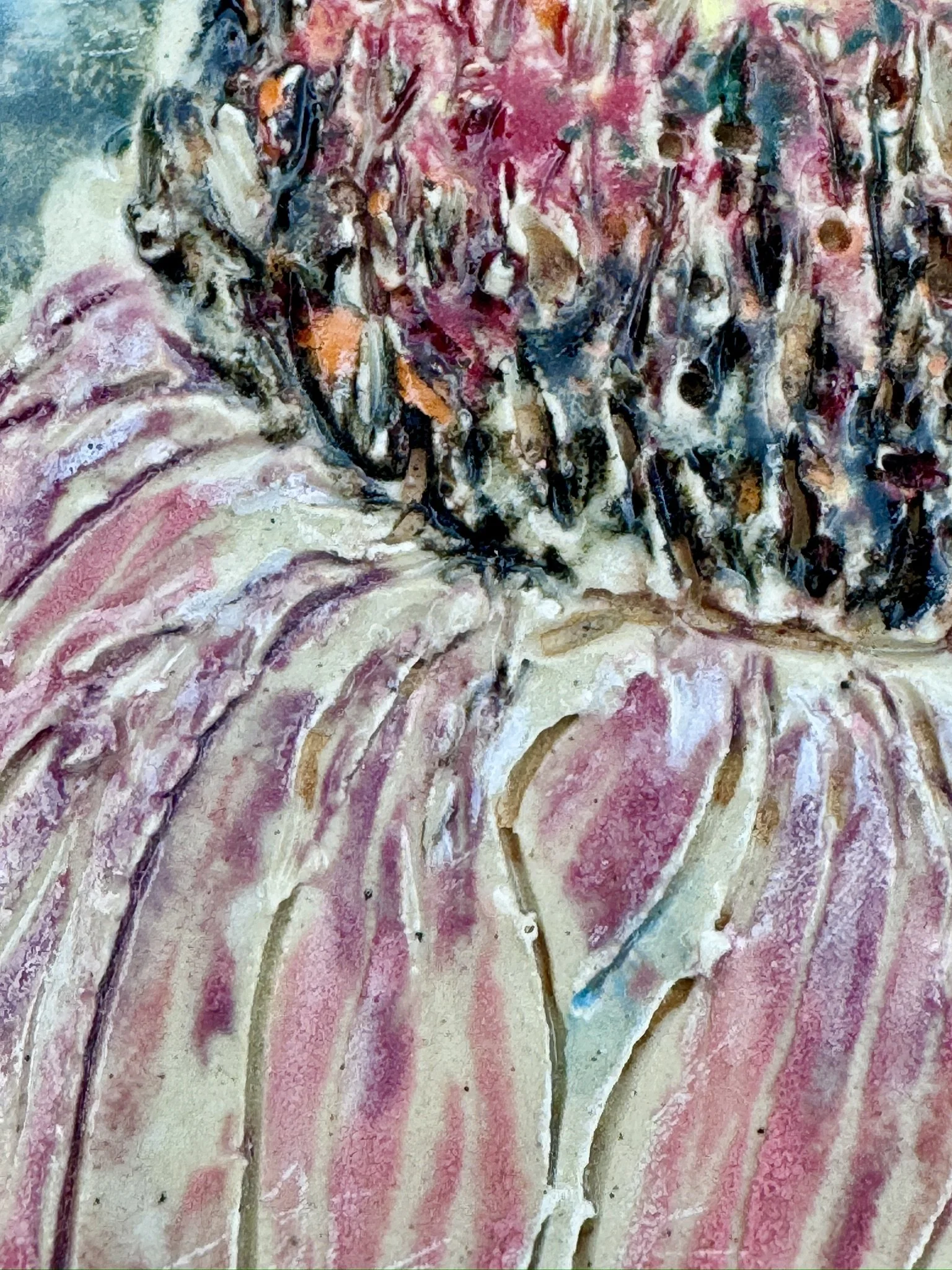Coneflower (Painting on Stoneware)