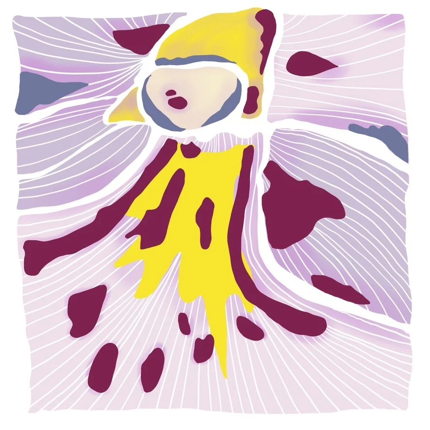 Purple Cymbidium, LE Giclée Print, 8x8"