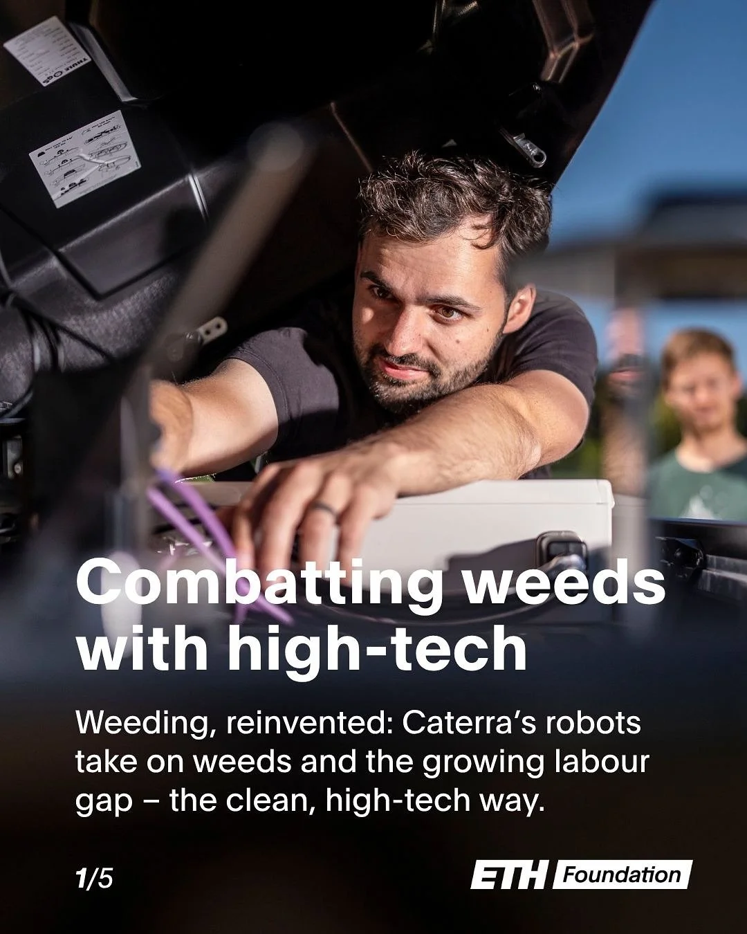 🌱 Weeding without manual work &ndash; that&rsquo;s the goal of Caterra, an ETH spin-off co-founded by Aurel Neff and Patrick Barton. Their autonomous robots work around the clock to remove weeds efficiently, helping farmers reduce chemicals and solv